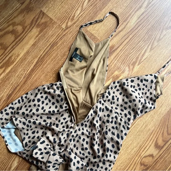 Cheetah Print Wrap-Front Romper - Picture 10 of 15